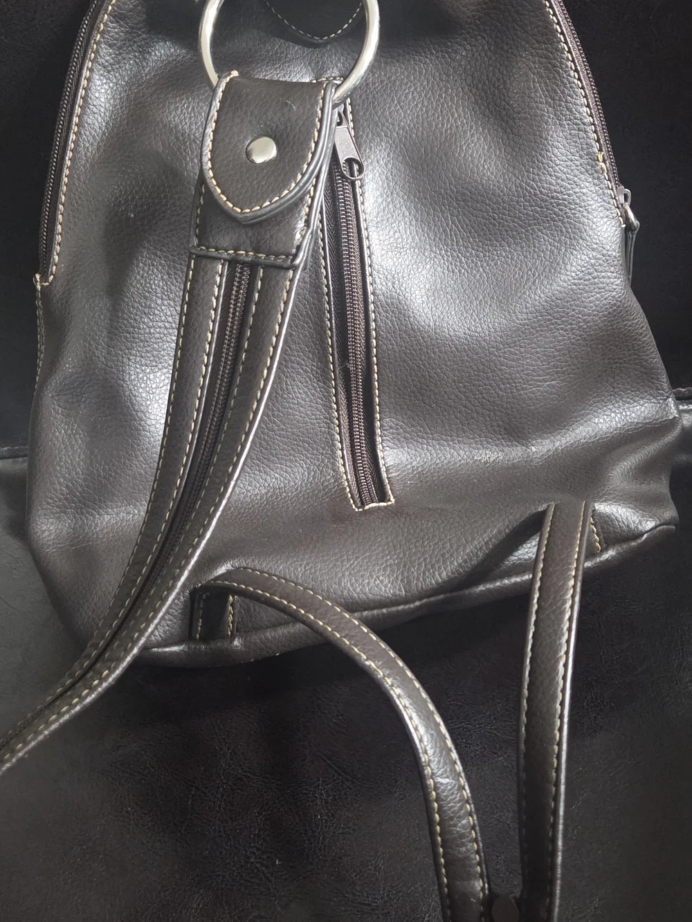 First Issue Liz Claiborne  Brown Leather Sling Bag Backpack Purse